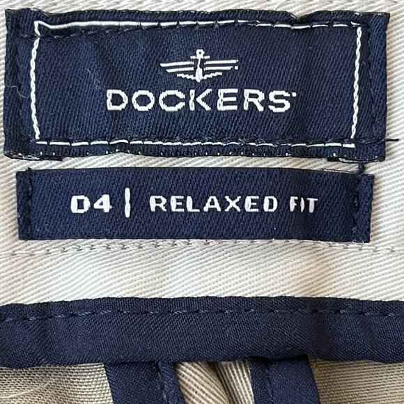 Dockers Men's Relaxed Fit Tan Pants Size 38x34 Flat Front Cotton - Picture 7 of 11